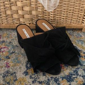 & Other Stories Black Suede Mules Sandals 9.5